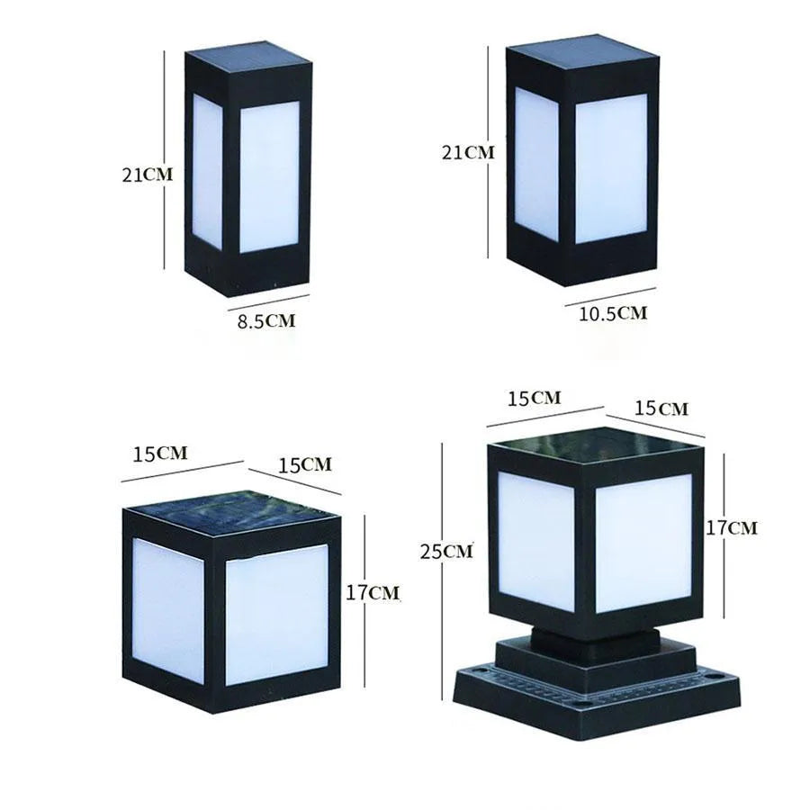 Solar garden lights with LED illumination for outdoor courtyards, tables, and bars