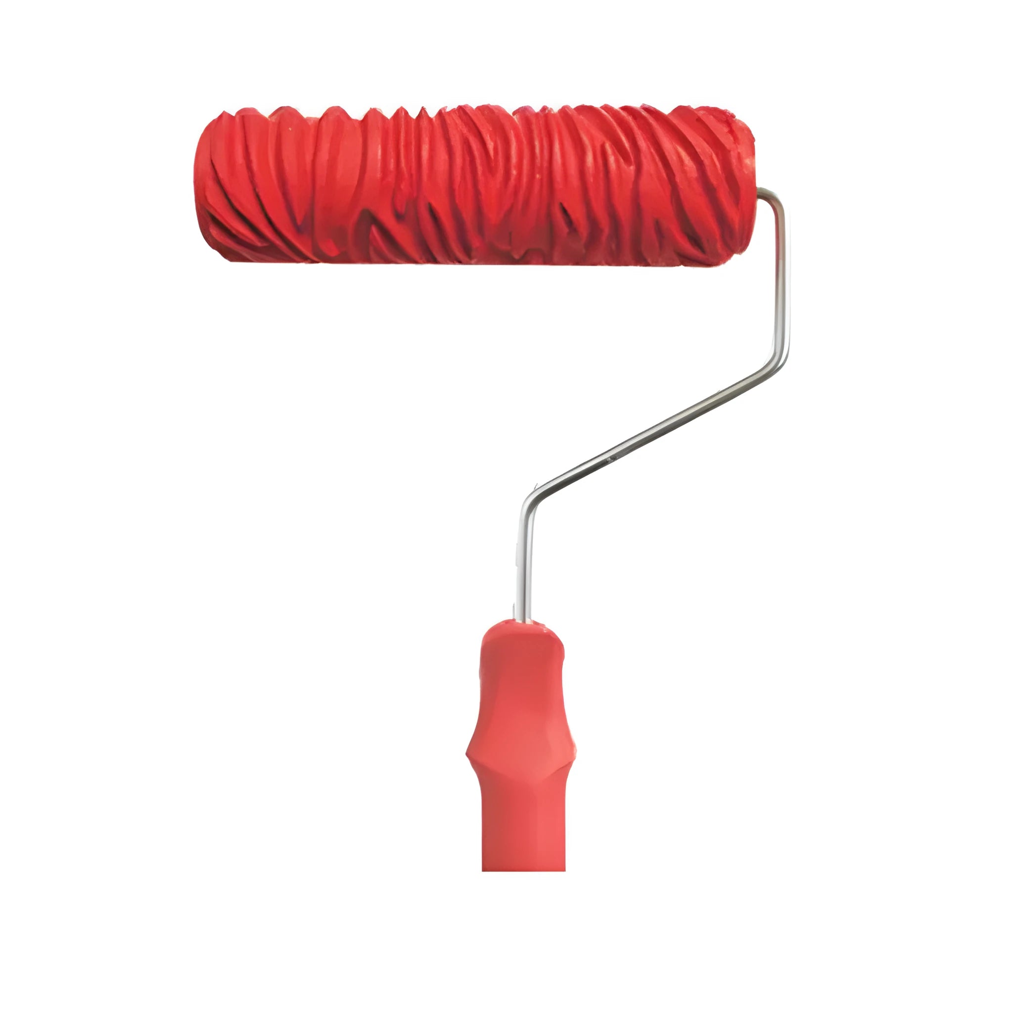 Red 7 inch texture paint embossing roller for creating wall patterns with paint