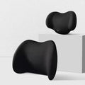 Memory cotton car cushion set showing separate headrest and back support pieces in a choice of colours.