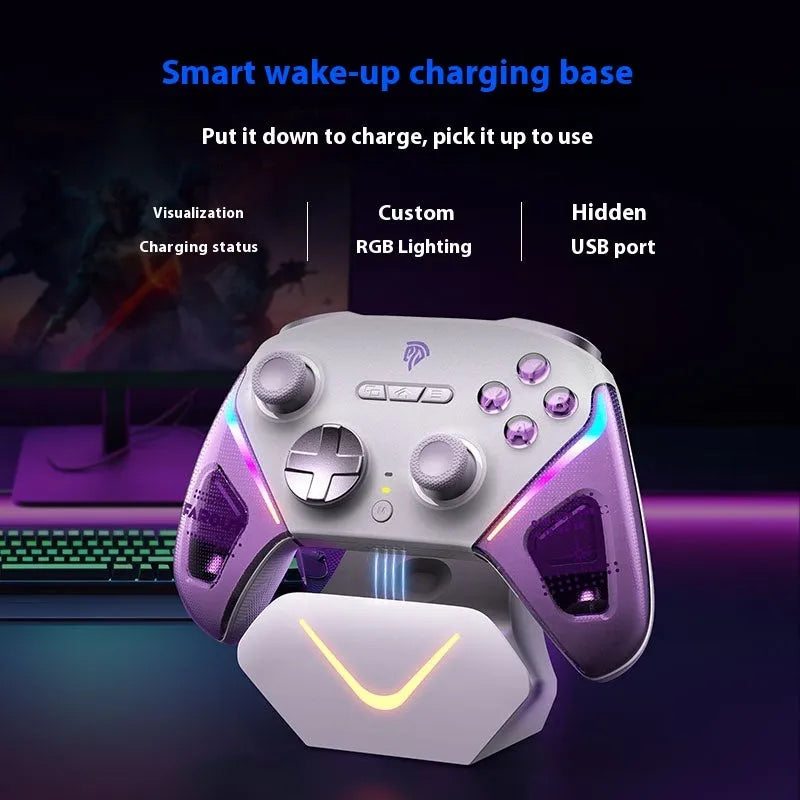 Rocker Smart Startstop wireless charging base for a black PS4 DualShock 4 controller
