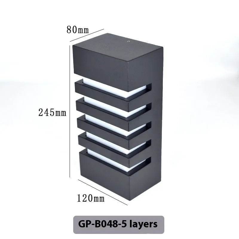 Modern minimalist aluminium outdoor wall lamp with IP55 waterproof rating