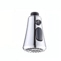Universal pressurised kitchen faucet sprayer with rotating nozzle in silver finish showing three spray modes