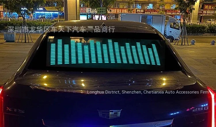 Car voice control rhythm lamp with electroluminescent panel showing multiple light pattern options