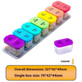 Extra large white and rainbow coloured 14-compartment pill box organiser with removable sections