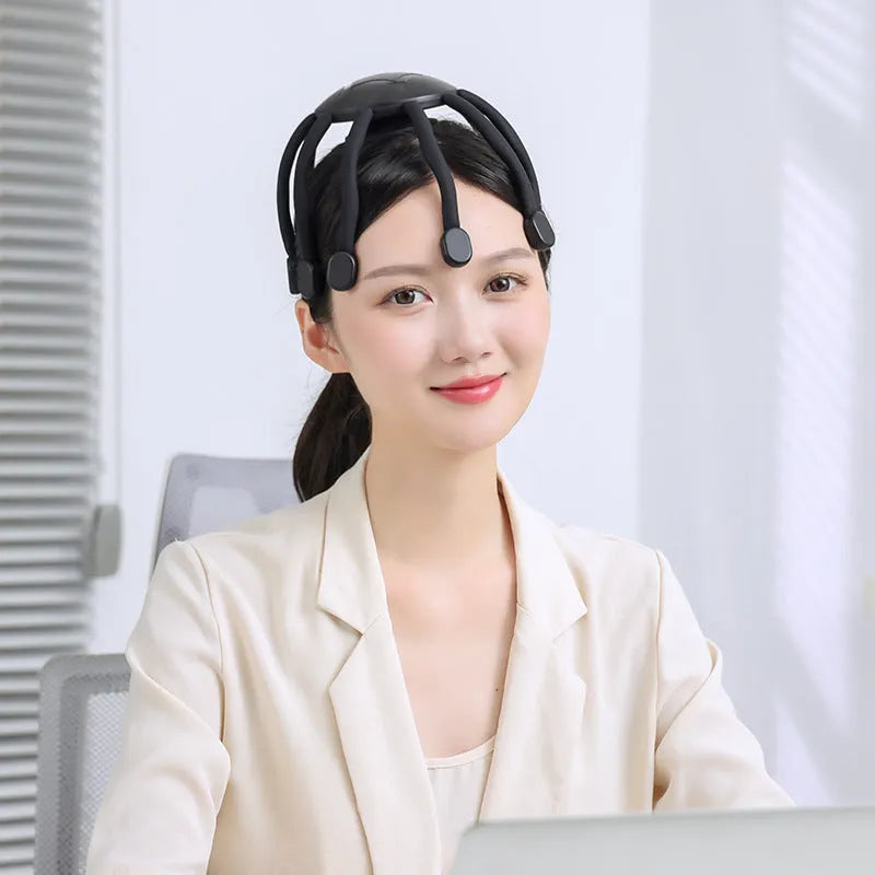 Black USB head massager with multiple claws for scalp vibration relaxation