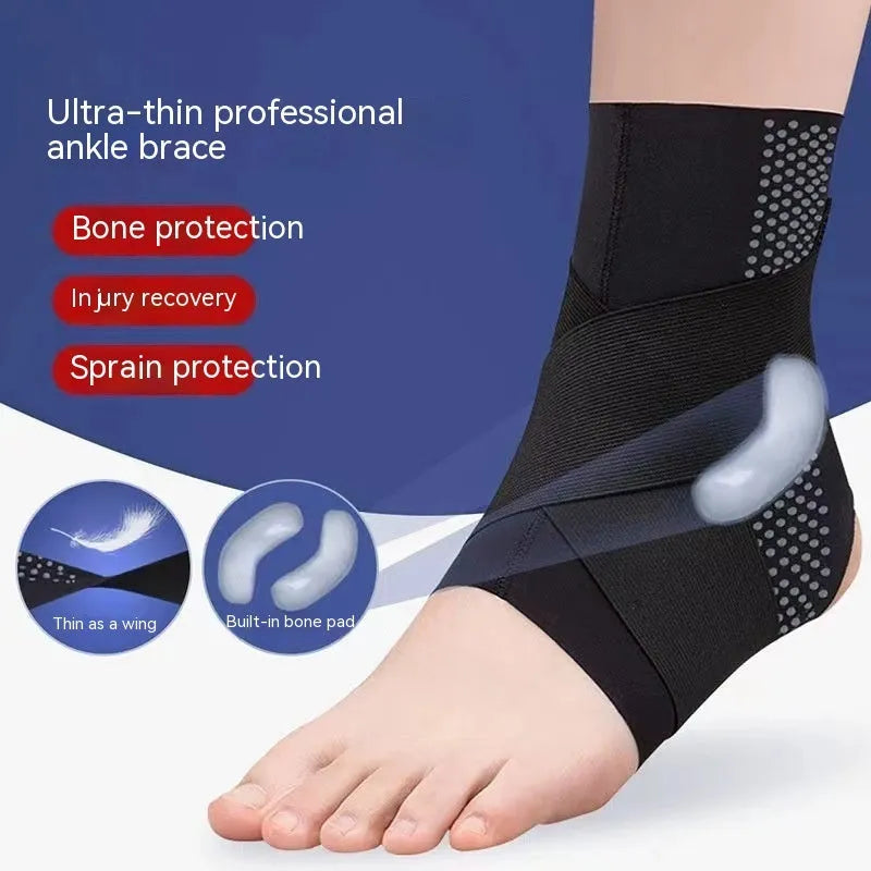 Lycra cloth ankle support brace for sports protection in black and skin colour options