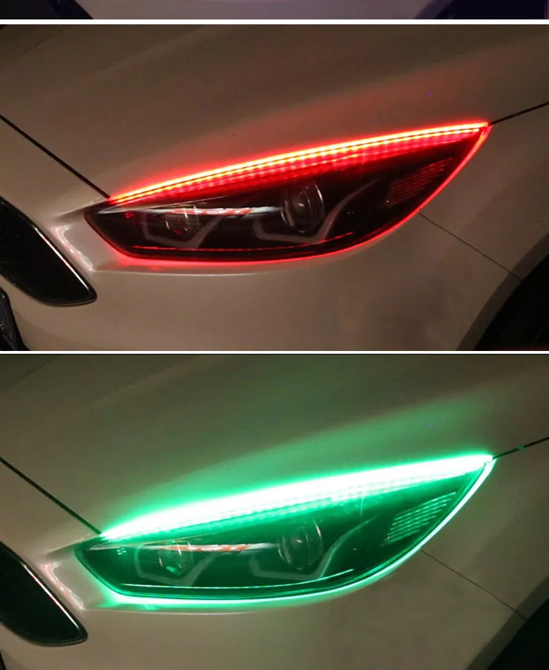 Universal LED daytime running lights for General Motors vehicles with remote control and RGB colour options