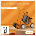 15W three-in-one wireless fast charging bracket in grey, white, yellow, or orange with USB Type-C connection