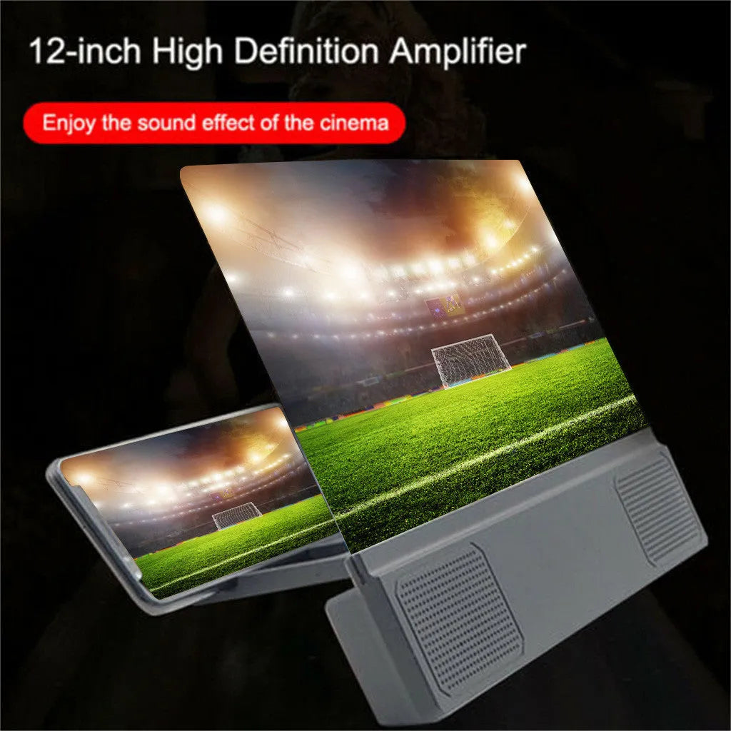 12-inch mobile phone screen amplifier with speakers and flexible gooseneck mount