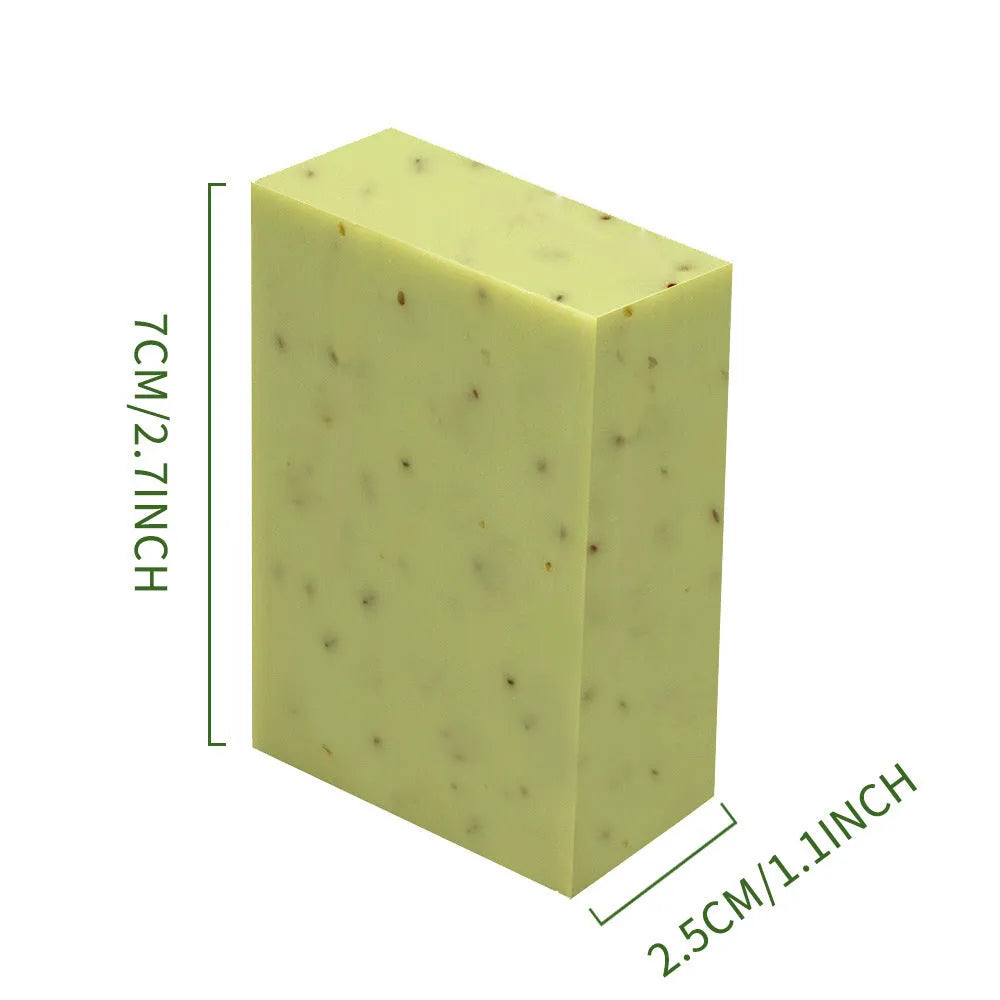 Handmade plant essential oil soap bar with frosted surface, 100g weight for body and hand washing