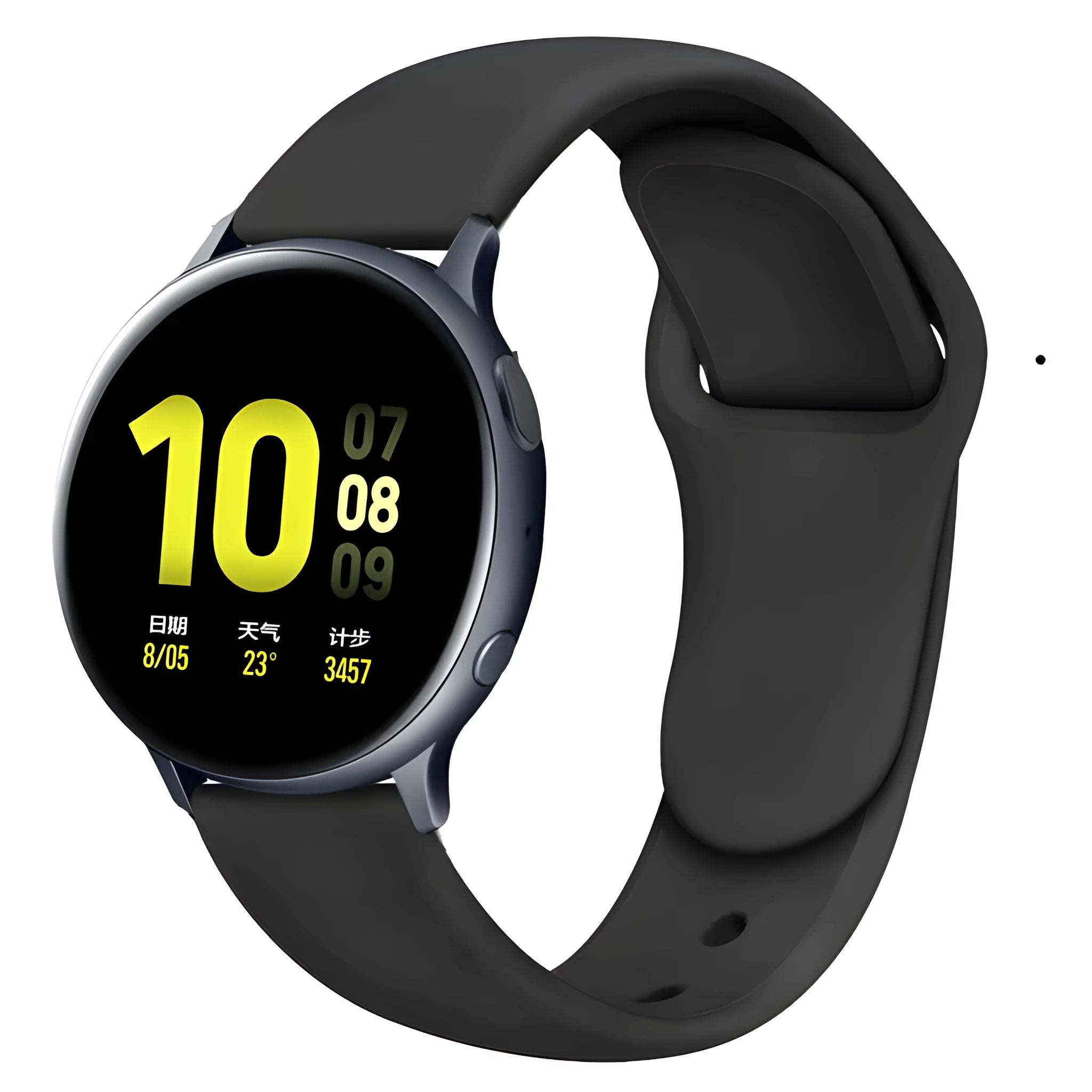Samsung Galaxy Watch Active 2 sports strap with reverse buckle clasp in lilac silicone