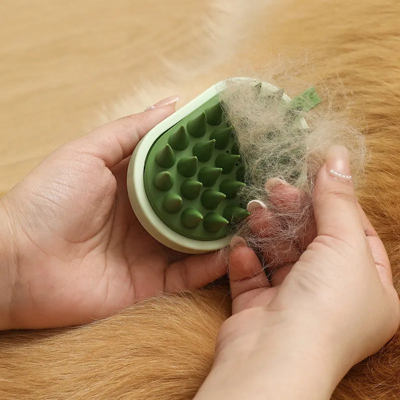 Soft silicone pets hair remover comb and shampoo massage brush handheld grooming tool in blue colour