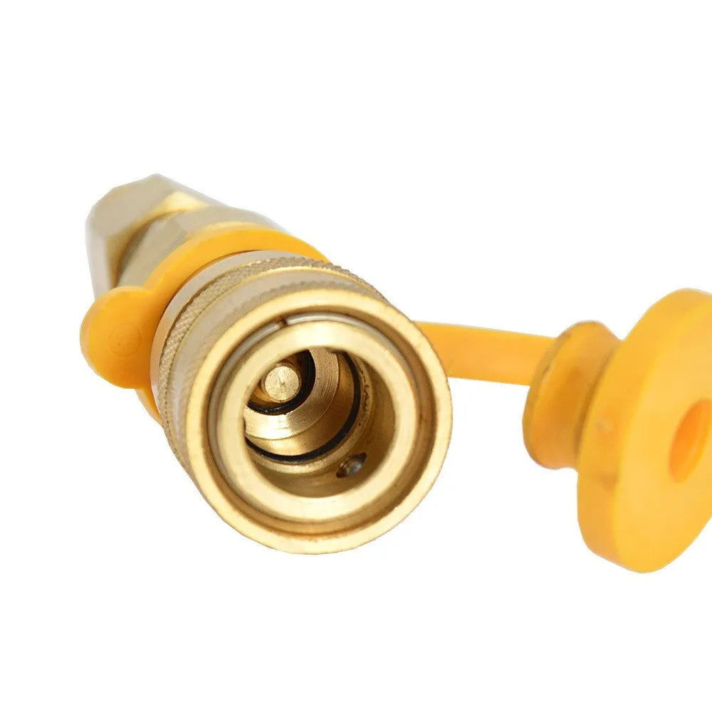 Gold brass gas propane conversion charging connector with 3/8 American standard thread fitting