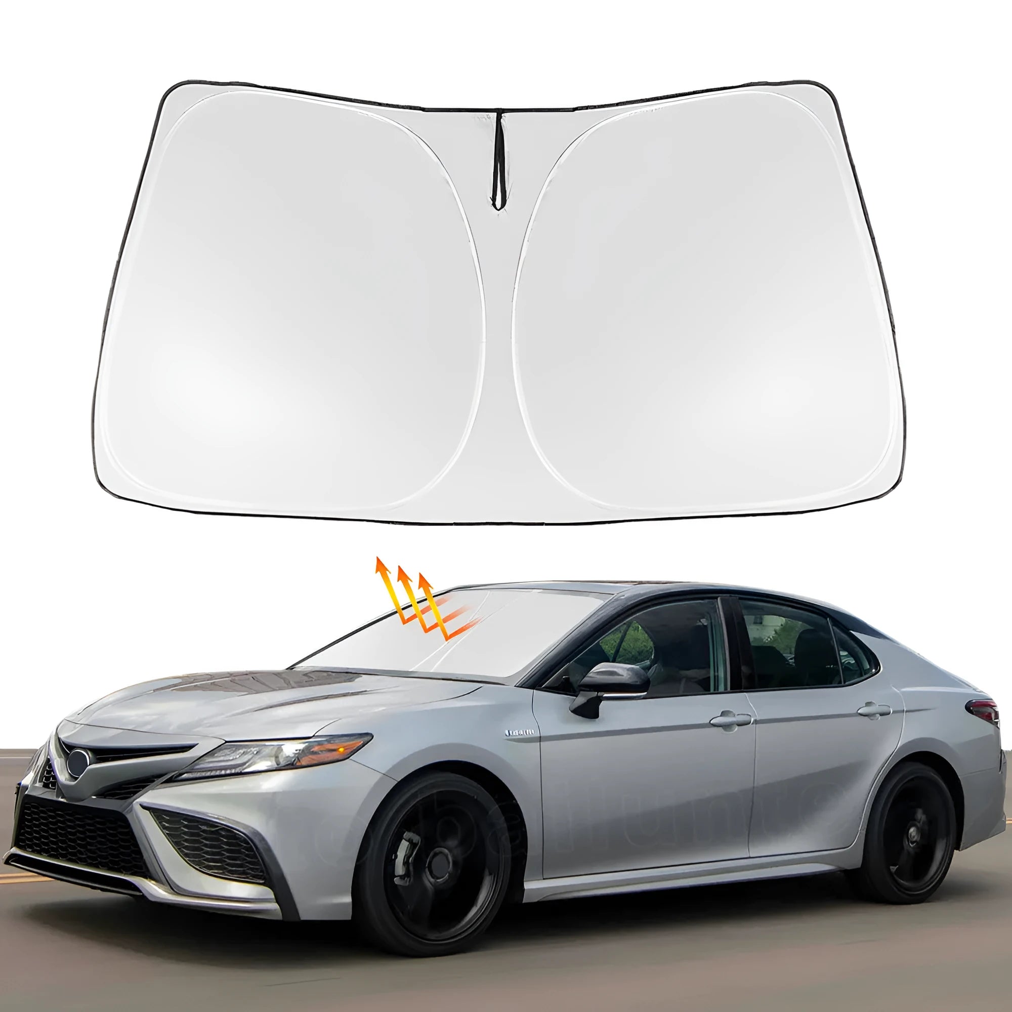 Silver car windshield sunshade for Toyota Noah XOVY 90 series vehicles