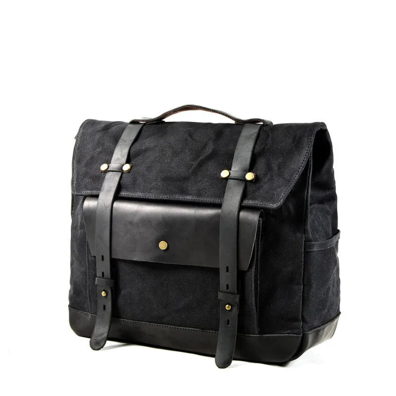 Camel Bag Knight retro cotton messenger bag for motorcycle helmets in Army Green