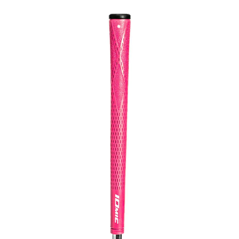 TPE material golf club replacement grip shown in multiple colour options including pink, red, blue, and two-tone designs.