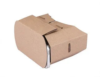 Carton virtual reality glasses for smartphones with 4-6 inch screens showing foldable paper construction