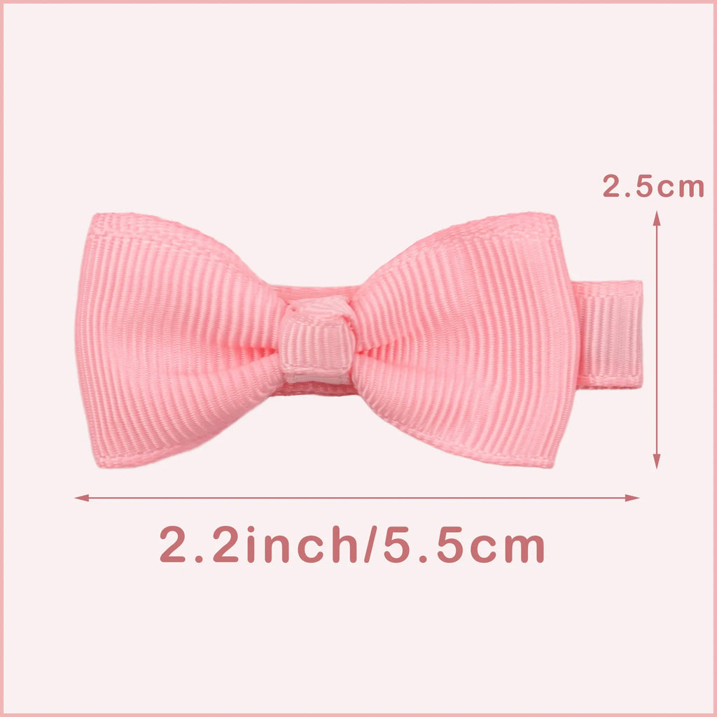 Set of pastel coloured, fully lined no-slip hair clips and bows for baby girls and toddlers.