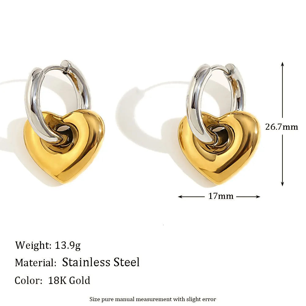 Senior room gold earrings set with matching bracelet and necklace in electroplated stainless steel