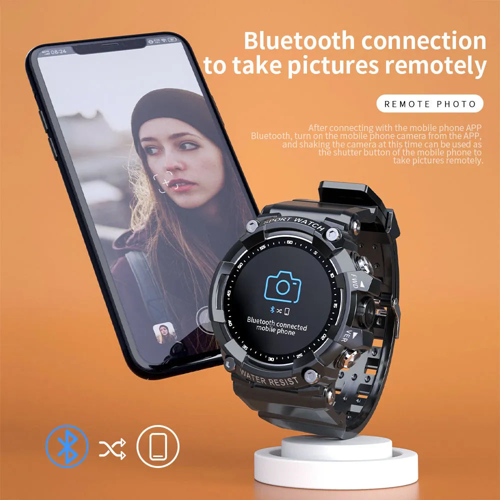 ATTACK 3 IP67 waterproof smart watch with round screen shown in black, white, and pink colour options