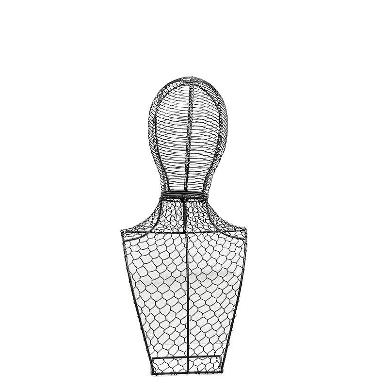 Wrought iron half-length portrait ornament rack in black or gold for jewellery, hats and headdresses