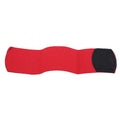 Rubber shin guard retention tape belt for football and cycling sports, shown in red.