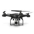 Black HD aerial photography drone with remote control handle showing maximum altitude above 120 metres