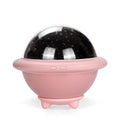 UFO shaped plastic LED night light projecting starry sky effect available in pink white and green