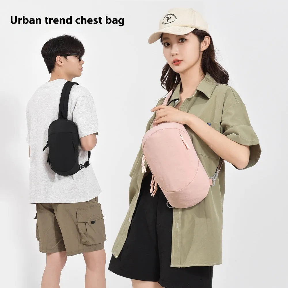 Outdoor nylon crossbody sports bag with internal phone compartment in six colour options