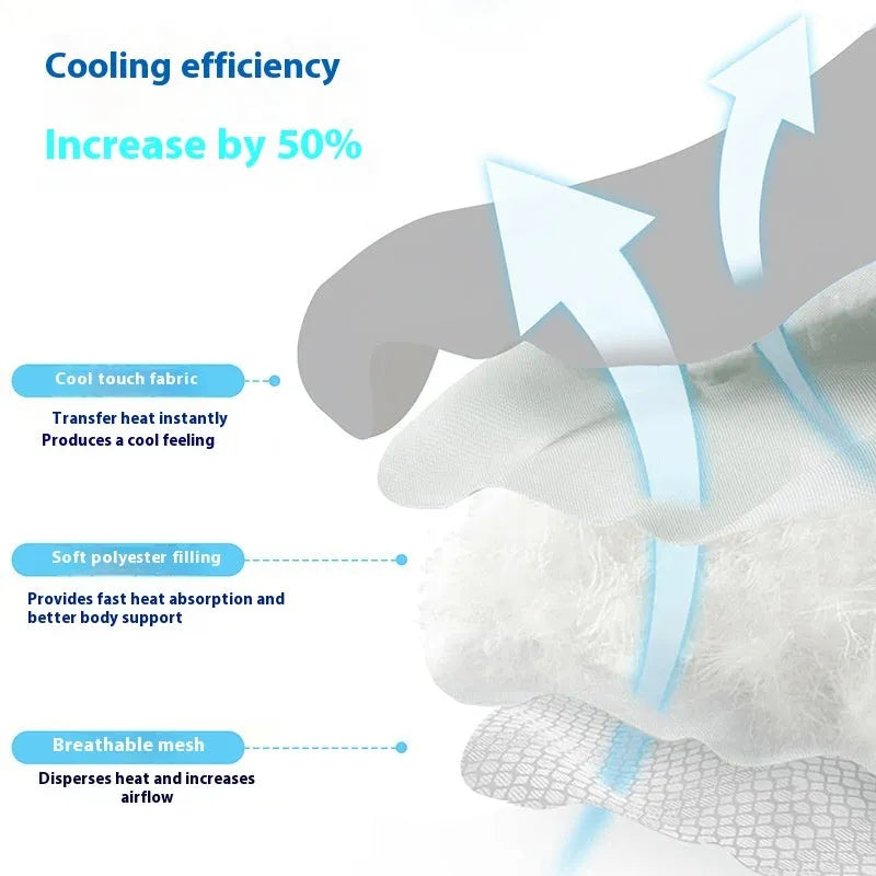 Simple dog head shaped ice silk cooling mat for pets in four colour options
