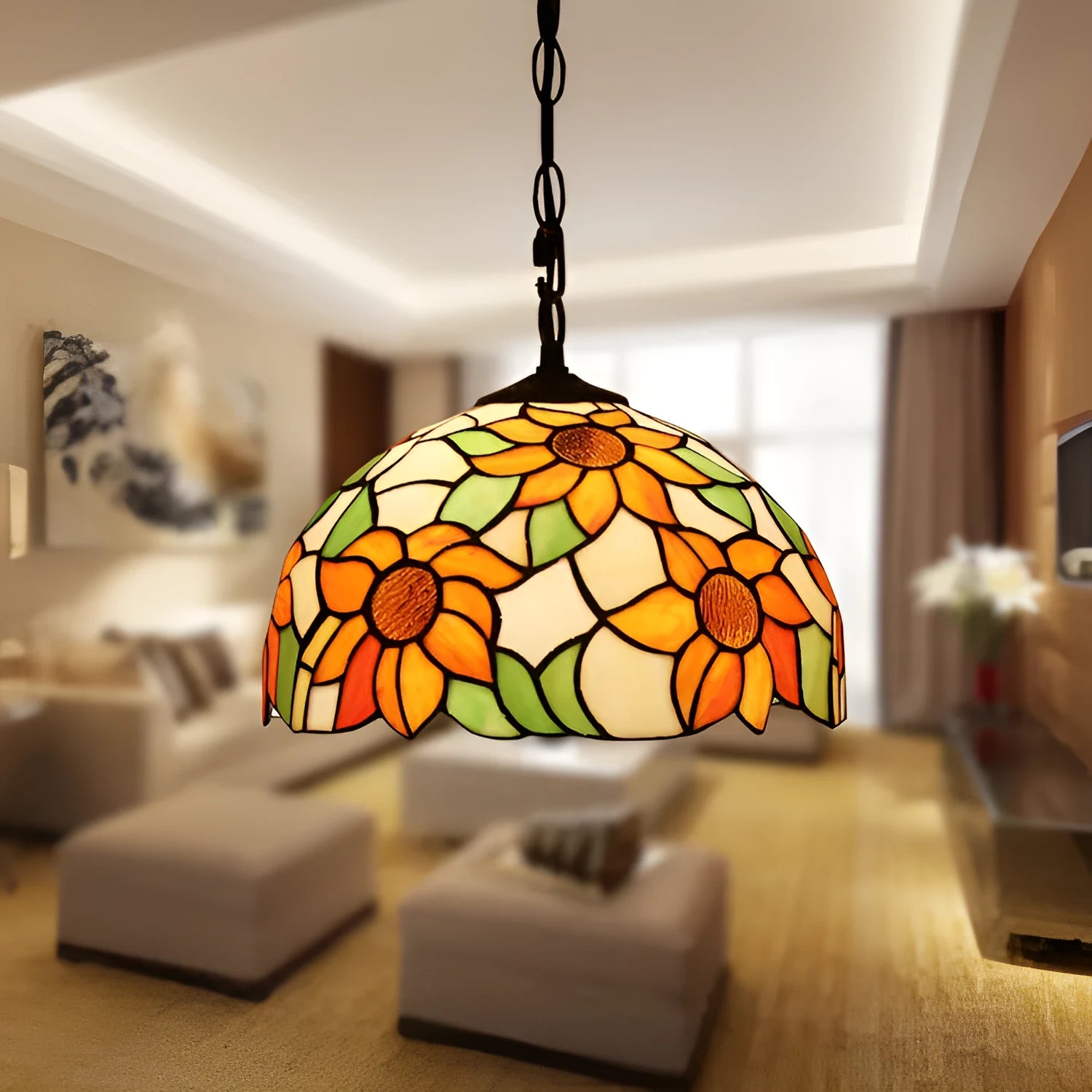 European retro baroque chandelier in coloured glaze with abstract modelling