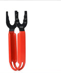 Orange 300mm pipe wrench with forged steel body and plastic grip panels