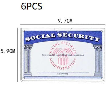 Transparent waterproof PVC ID card holder showing social security card inside