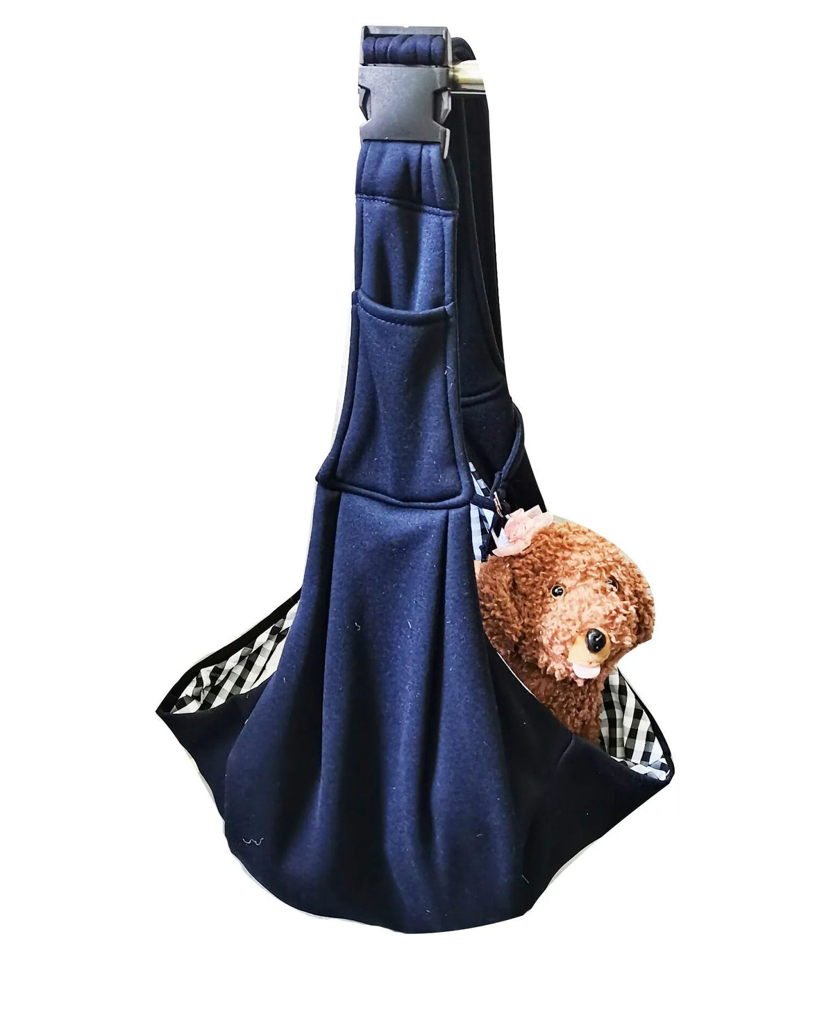 Adjustable shoulder strap pet bag in soft polyester fabric available in multiple colours