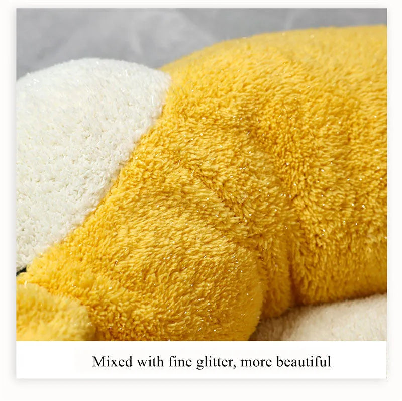 Corgi-shaped plush pet bed for dogs or cats in small, medium, or large size.