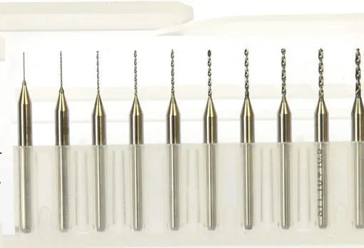 Set of tungsten carbide micro engraving bits for PCB and electronics manufacturing