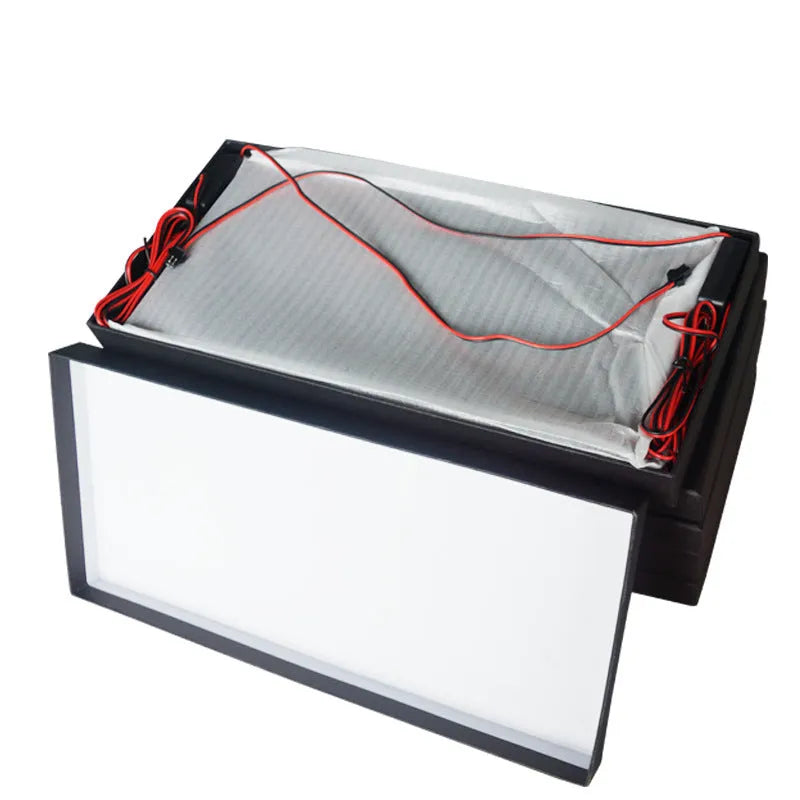 Two white LED truck licence plate light units, showing flat thin design with multiple LED beads.