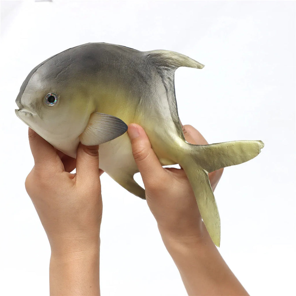 PU simulated fish ornament set showing yellow-fin tuna, small tuna, and yellow croaker ocean animal models