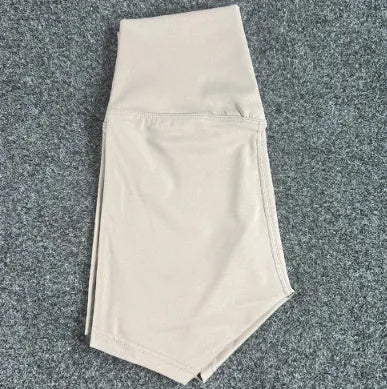 Women's high waist yoga shorts in nylon fabric available in multiple colours and sizes