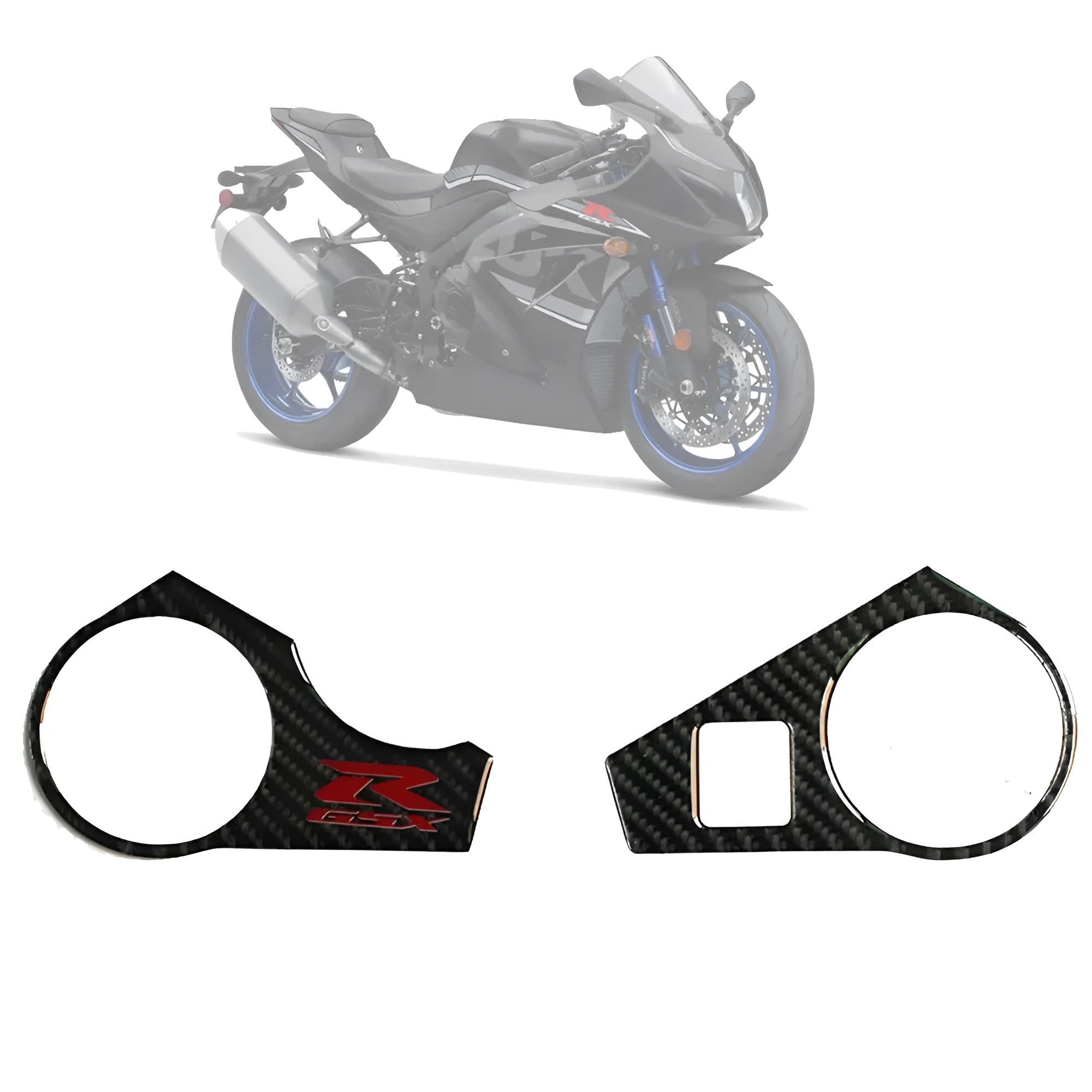 Black carbon fibre style adhesive sticker for SUZUKI GSXR1000 L1 motorcycle upper plate.