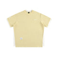 Retro alphabet embroidered waffle knit T-shirt in loose-fitting casual style