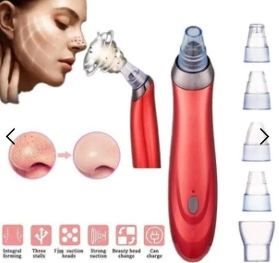 Electric blackhead remover pore cleaner with multiple nozzle attachments and 3.7V lithium battery