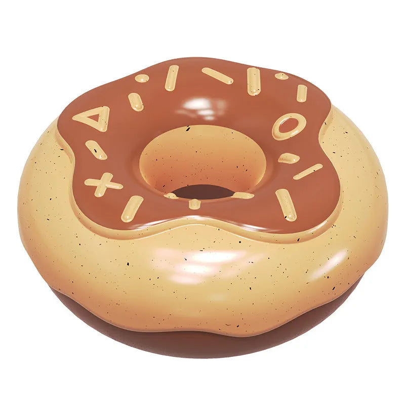 Donut-shaped dog chew toy in pink colour with textured surface for dental cleaning