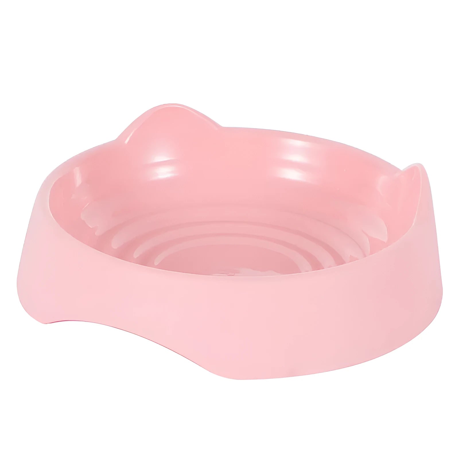 Ceramic dog slow feeder bowl in pink colour showing maze pattern with raised ridges