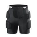 Black protective hip pad made of spandex with NBR foam padding for roller skating and skateboarding.
