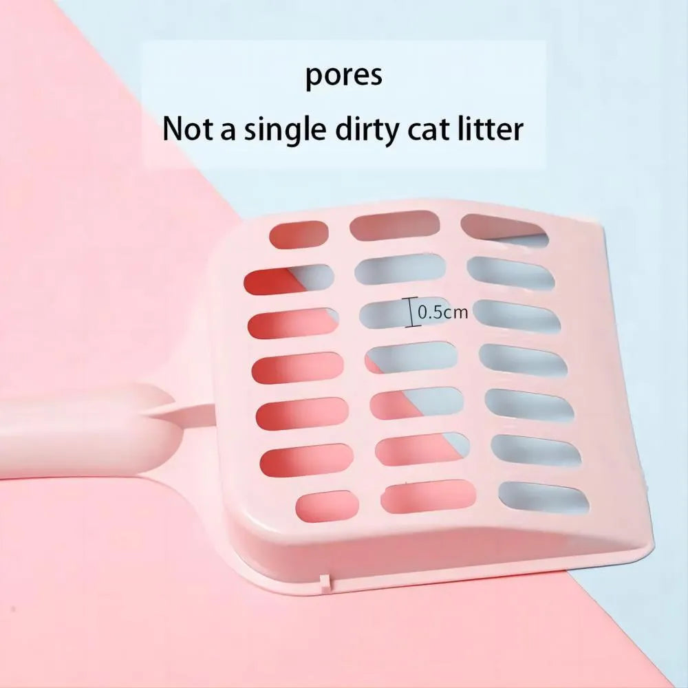 Blue plastic cat litter scoop shown on a white background.