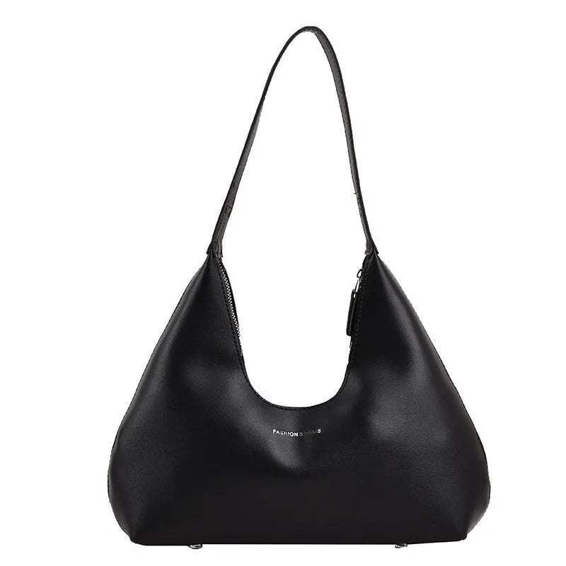 Retro style PU shoulder handbag with sandwich pocket and organised interior compartments