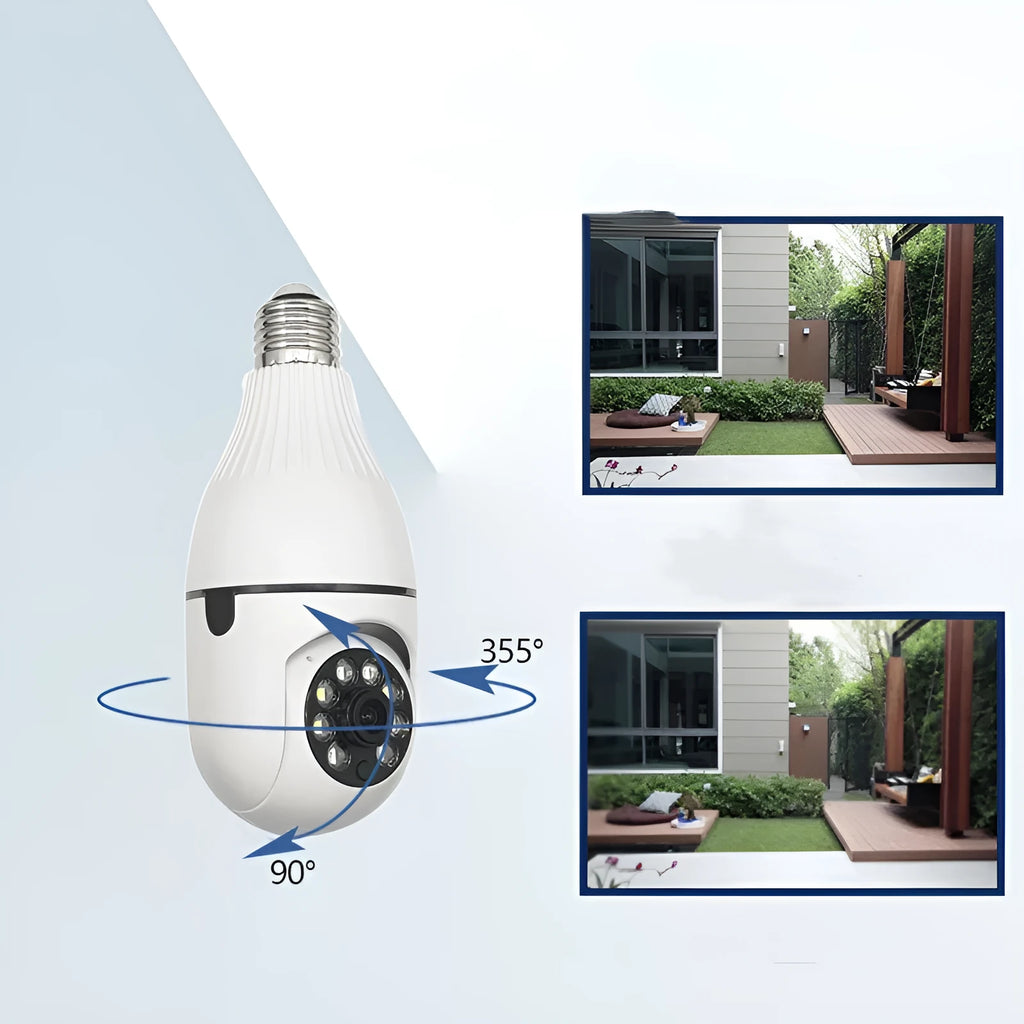 Minions colour wireless surveillance camera with wide-angle lens on white background