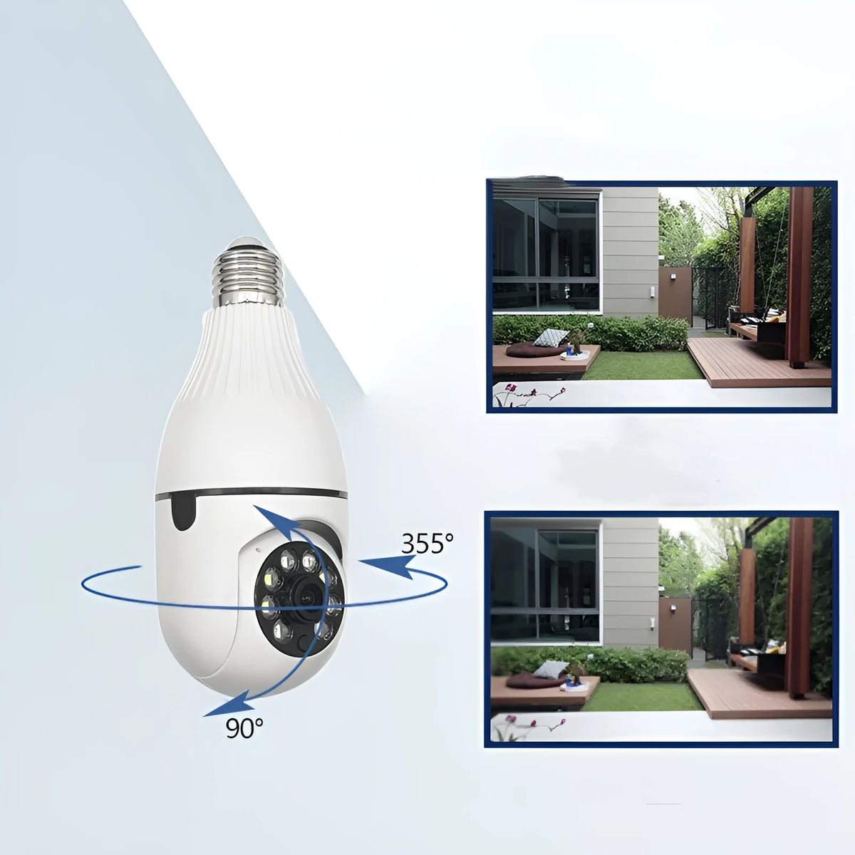 Minions colour wireless surveillance camera with wide-angle lens on white background