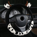 Short plush steering wheel cover in black or coffee colours for automotive use